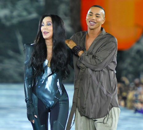 Cher Made A Shocking Appearance Walking Down The Balmain Runway